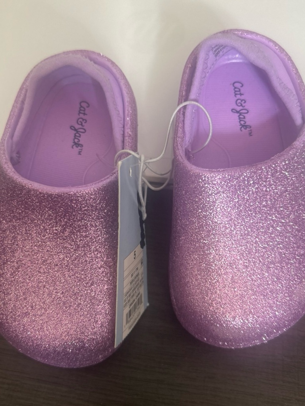 Cat & Jack Girls' Glitter Slip-On Shoes - Lavender Pink
